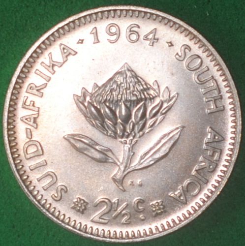 1964 South Africa 2 1/2 Cents Proof