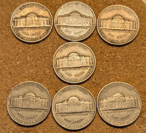 7 Pre-War Jefferson Nickels