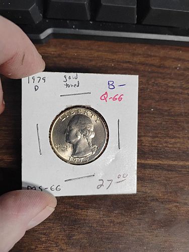 1979-D WASHINGTN QUARTER MS-66 GOLD TONED
