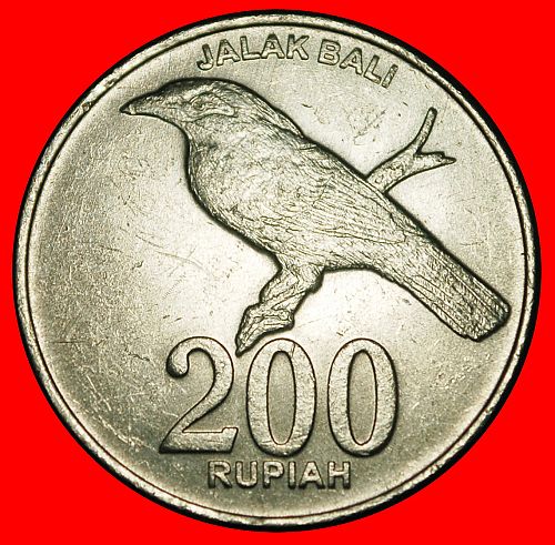 Ⰿ BIRD and SOLAR ECLIPSE: INDONESIA ★ 200 RUPIAH 2003! Not 2008! MINT LUSTRE!
