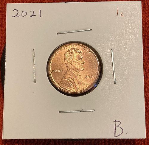 2021 (P) - Lincoln Shield Cent Small Cents [lot B]