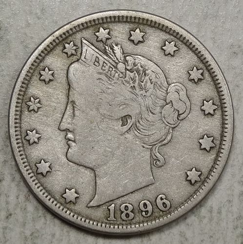 1896 Liberty Nickel, Choice Fine, Original Better Date   0124-23