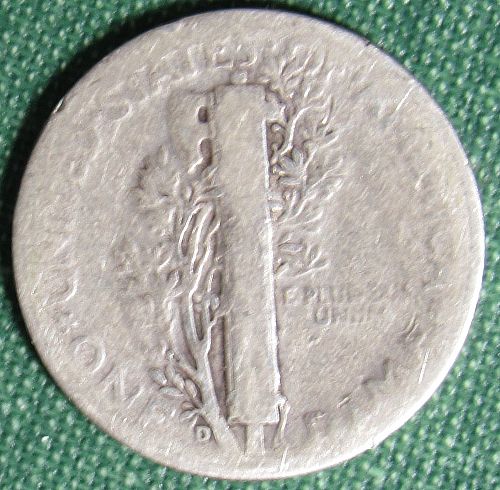 1945 D Silver Mercury Dime