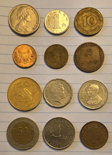 Foreign Coin Lot 12 Different Countries 12 Different Coins See Description For List