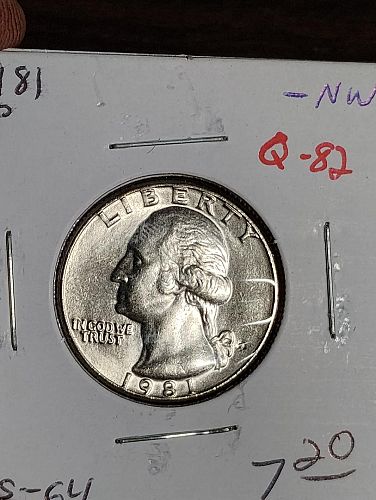 1981-P WASHINGTON QUARTER MS-64