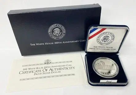 双頭鷲 大型銀貨 約41mm アンティーク 1992 The White House 200th Anniversary Silver Dollar Proof Coin