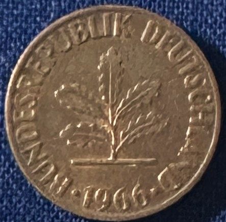 Germany - 1966 D (Munich Mint) - 1 Pfennig