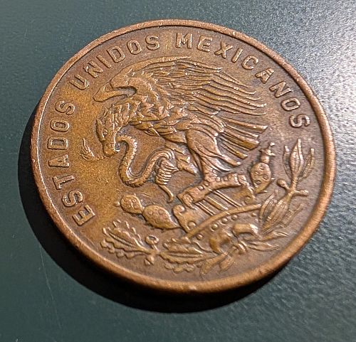 Lot of 6 Mexican 50 Centavos, 5&cent;, 10&cent; $1 and $5 Pesos Coins 1939- 2006