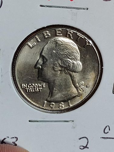 1981-D WASHINGTON QUARTER MS-63