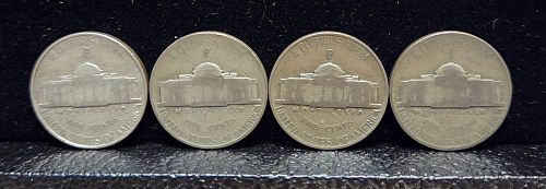 (4) 1943-P Jefferson Nickels Free Shipping
