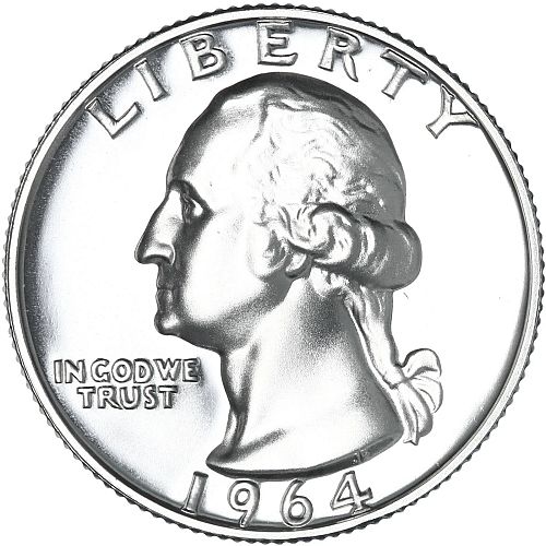 1964 Washington Quarter Gem Proof 90% Silver