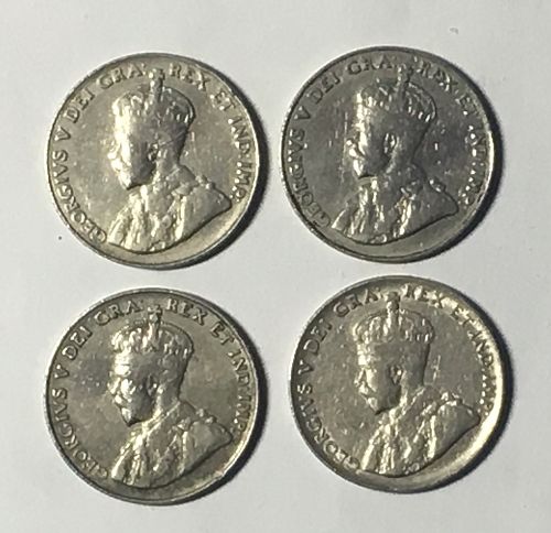 Lot 4 Coin Canada 5 Cent 1933 1934 1935 1936