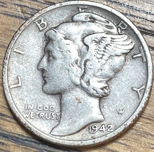 1942S mercury dime in VERY FINE condition