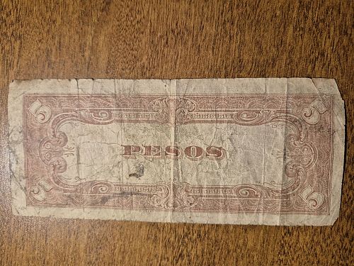 1943-45 Japanese Government 5 Peso Note