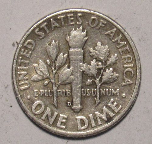 1963 D Roosevelt Dime in circulated condition