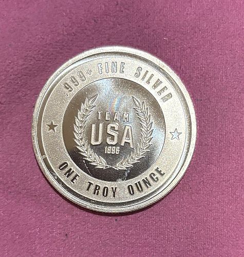 United States Olympic Team Round, 1 Troy Ounce Fine Silver