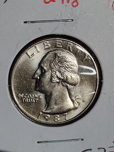 1987-P WASHINGTON QUARTER MS-66