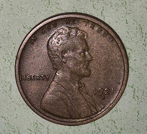 1921-S Lincoln Cent Extra Fine-40 Strong Strike