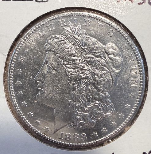1883-S Morgan Silver Dollar, MS60+. (13004)