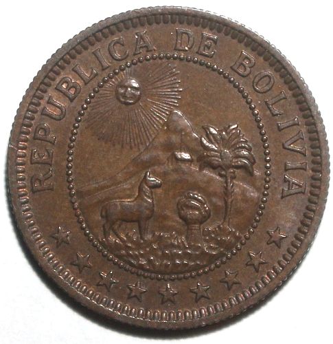 BOLIVIA 1 Boliviano Coin 1951 KM# 184 Bolivian One