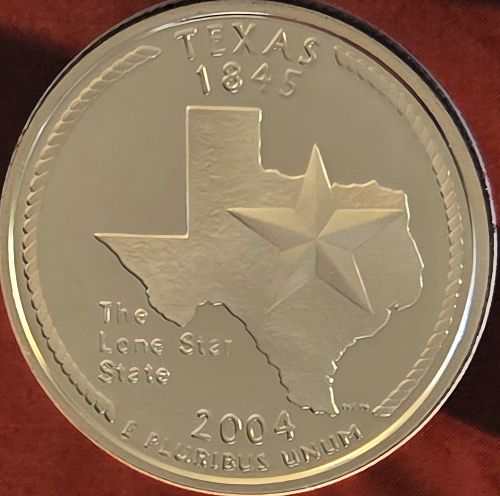 Texas State Washington Quarter 2004-S Silver PF