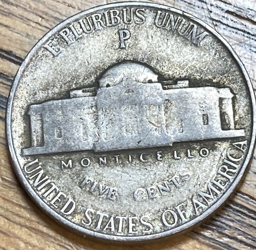 1945P Jefferson war nickel in VERY GOOD condition