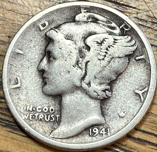 1941 mercury dime in FINE condition
