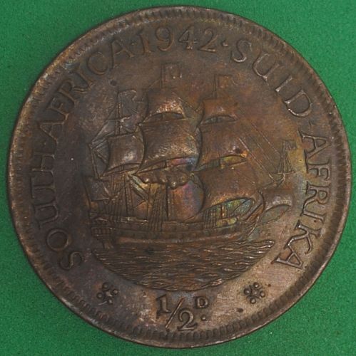 1942 South Africa Halfpenny UNC