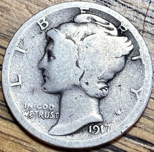 1917S mercury dime in ALMOST GOOD condition