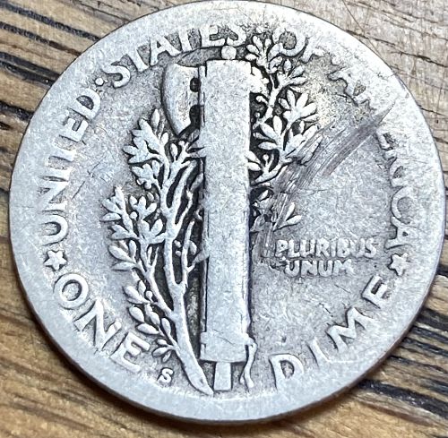 1917S mercury dime in ALMOST GOOD condition