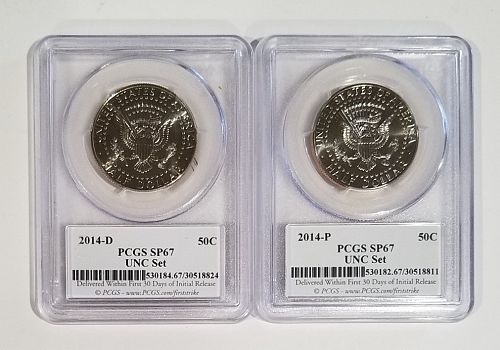 2014 Kennedy Half Dollar 50th Anniversary 4-Coin Silver and 2 Coin Uncirculated Set PCGS First Strike (Bundle 6 Coins)
