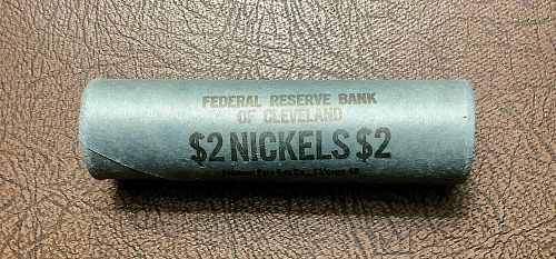 OBW ORIGINAL FRB Cleveland Bank Wrapped BU Roll 1964 Jefferson Nickels 40 Coins