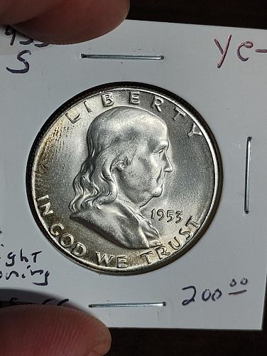 1953-S BENJAMIN FRANKLIN HALF DOLLAR MS-66 LIGHT TONING