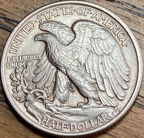 1943 walking liberty half dollar in ALMOST UNCIRCULATED condition