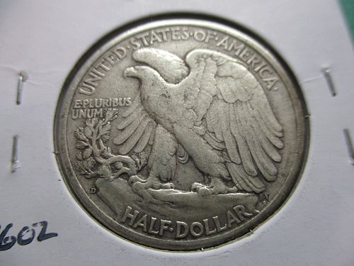 1944-D  F15 Walking Liberty Half Dollar.  Item: 50 W44D-23.