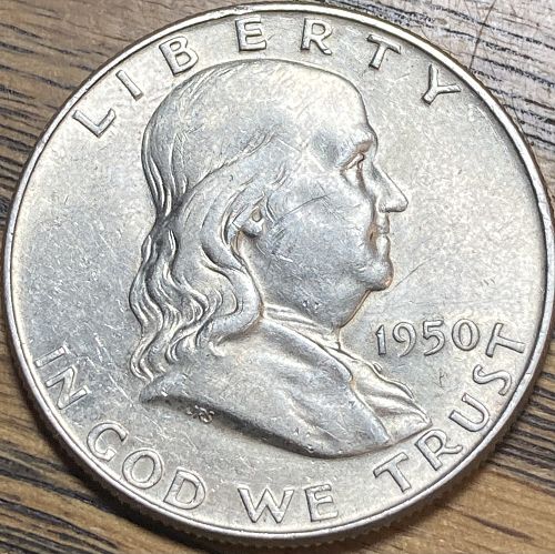 1950D Franklin half in ALMOST UNCIRCULATED condition