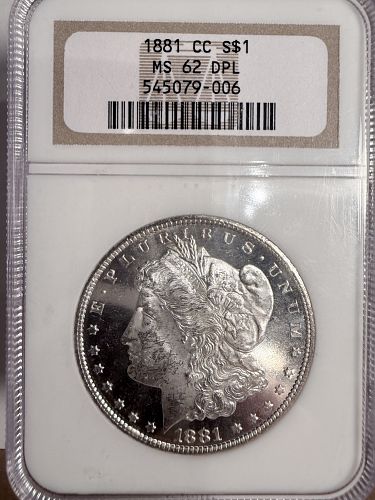 1881-CC Morgan Silver Dollar, MS62DPL NGC. (13166)