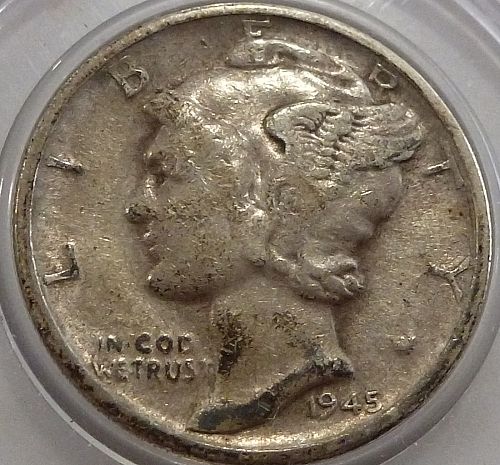 1945-S  EF  Mercury Dime Extra Fine ( B-106)