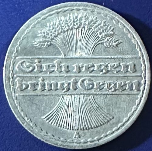 Germany - Weimar - 1921 A (Berlin mint) - 50 Pfennig [#1]