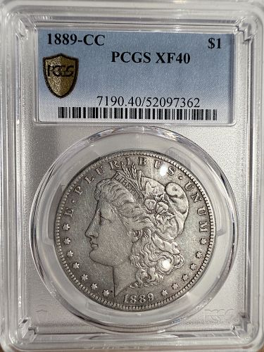 1889-CC Morgan Silver Dollar, XF45 PCGS. (13192)