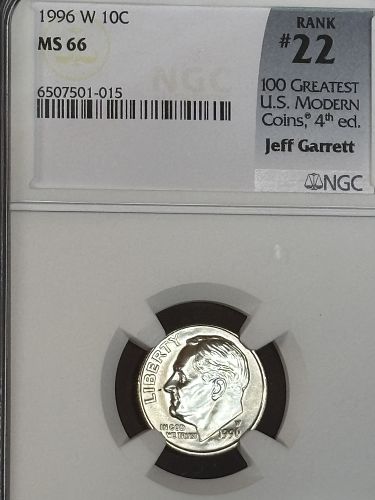 1996 W Roosevelt Dime  NGC MS 66  ***RARE*** Modern key, Anniv. issue, low mintage
