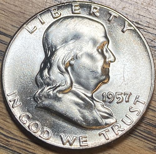1957 Franklin half in MINT STATE condition