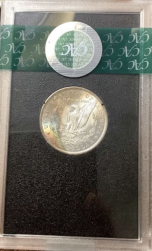 1883-CC Morgan Silver Dollar CACG MS63 GSA HardPack Rainbow Toned NO OGP/Box/COA