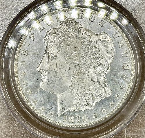 1879-S Morgan Silver Dollar Frosty Ice White Gem - PCGS MS65 Older Blue Holder