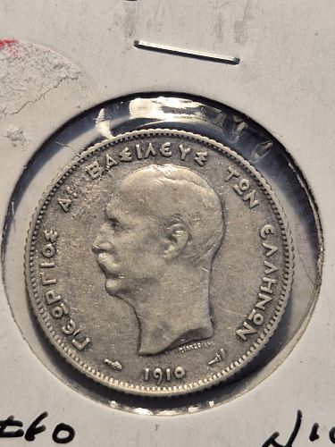 1910 Greece 1 Drachma coin