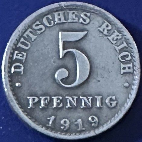 Germany - Empire - 1919 A (Berlin mint) - 5 Pfennig [#3]