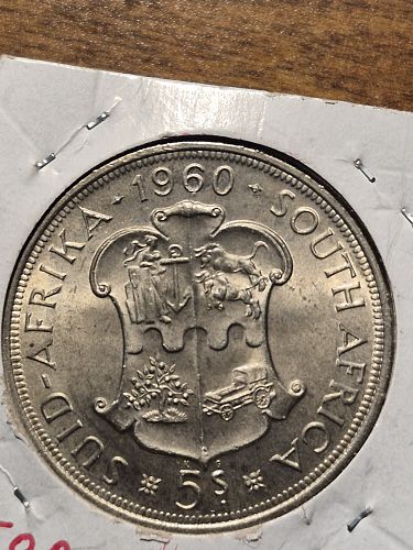 1960 South Africa 5 Shillings coin