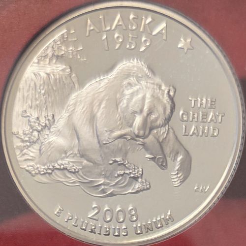 Alaska State Washington Quarter 2008-S Silver PF Will Crack From A Proof Set