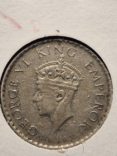 1940 B India 1/4 Rupee coin