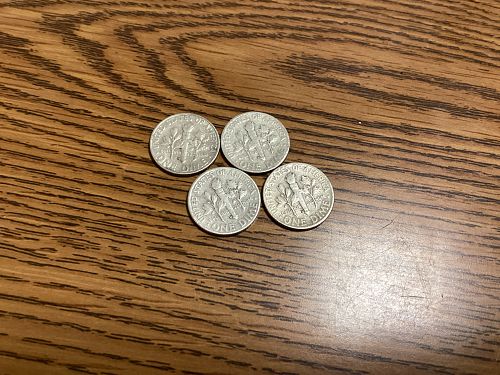 Four 90% Silver Roosevelt Dimes!